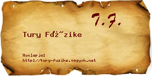 Tury Füzike névjegykártya